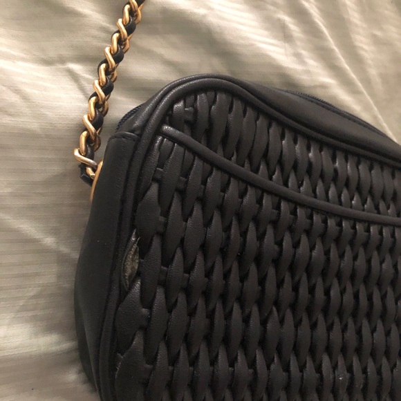 Vintage navy blue woven chainlink crossbody bag - Picture 3 of 8